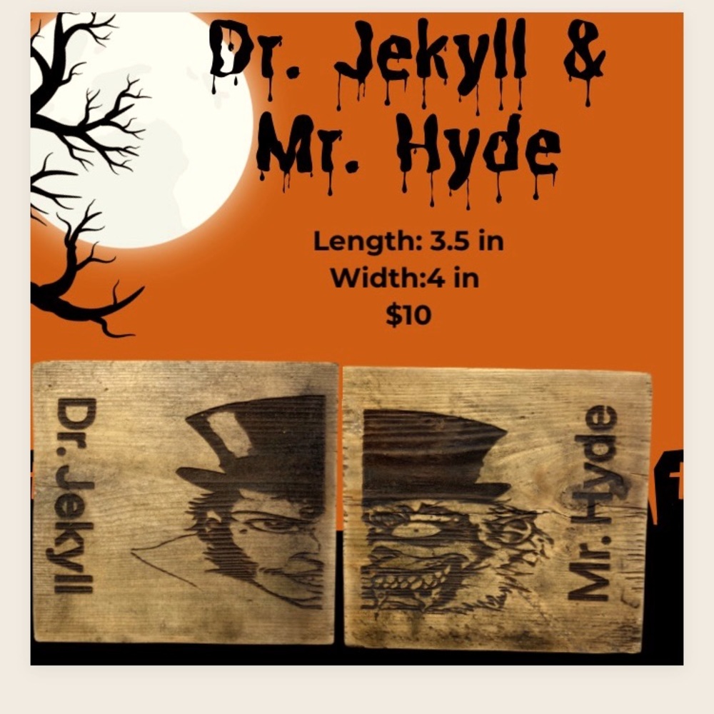 Spooky Dr. Jekyll & Mr. Hyde piece to add to your halloween decor.